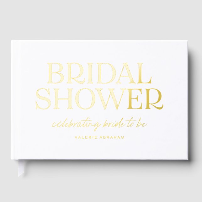 Elegant Bridal Shower Photo Guest Book (Front)