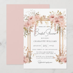 Elegant Bridal Shower Pink Floral Arch Invitation