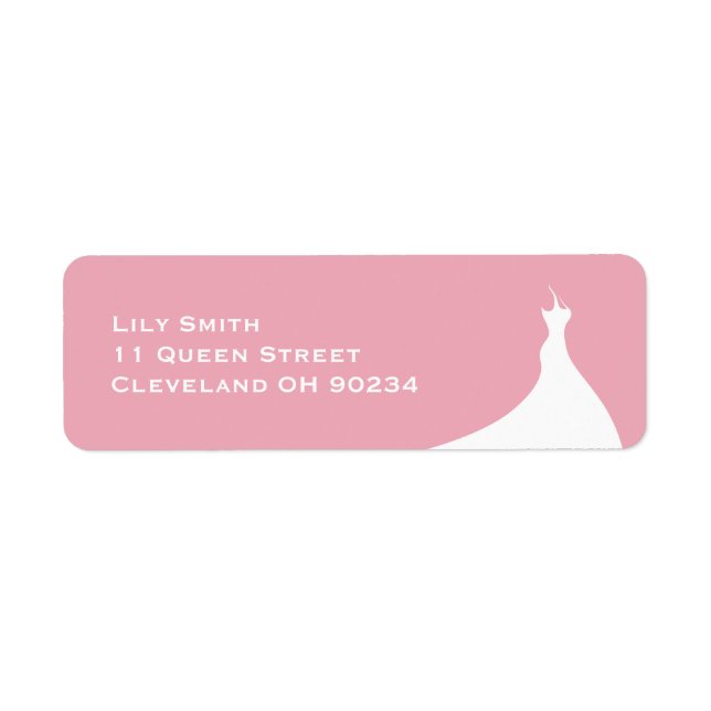 Elegant Bridal Shower pink Label (Front)