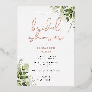 Elegant Bridal Shower Rustic Greenery Monogram