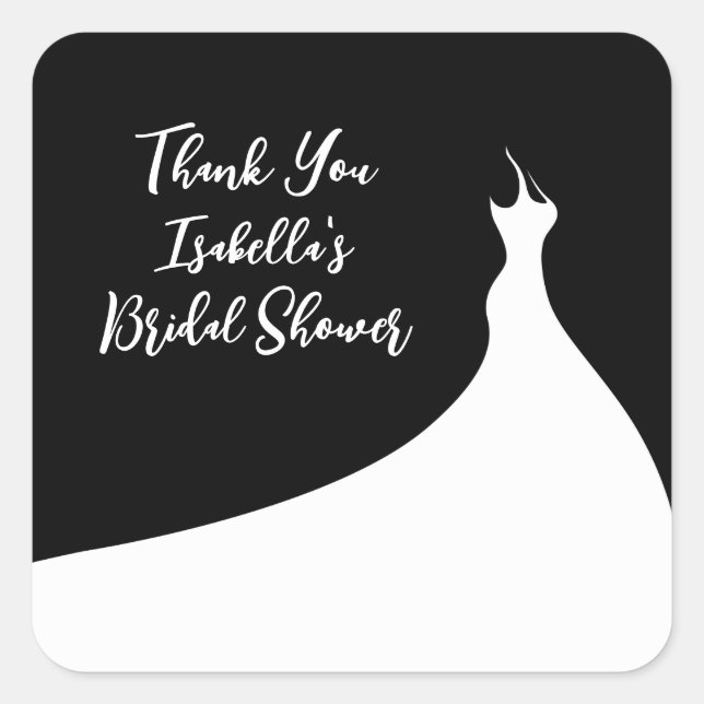 Elegant Bridal Shower Sticker black (Front)