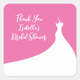 Elegant Bridal Shower Sticker fuchsia