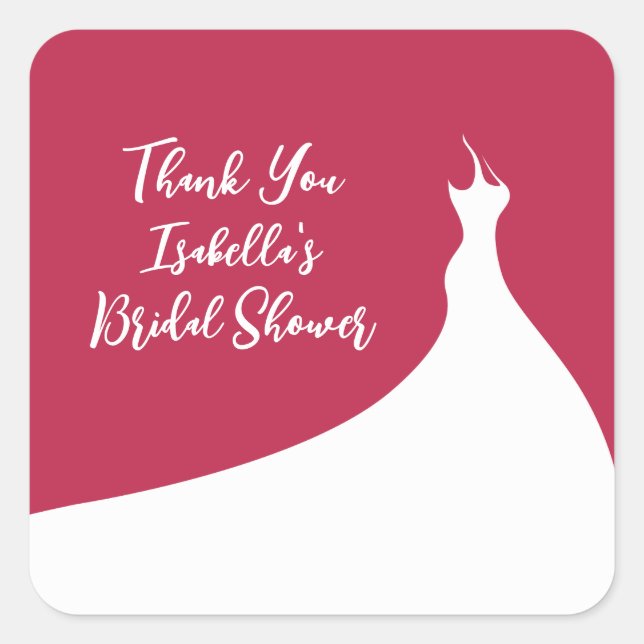 Elegant Bridal Shower Sticker viva magenta (Front)