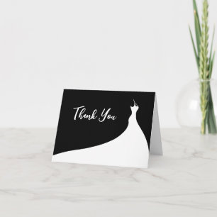 Elegant Bridal Shower Thank You black Card