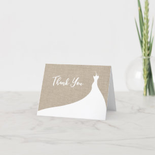 Elegant Bridal Shower Thank You burlap Card