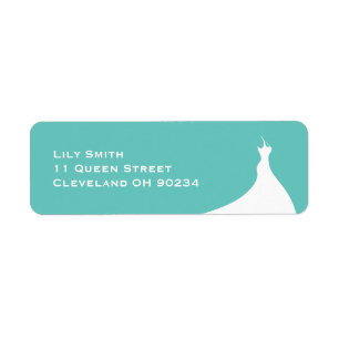 Elegant Bridal Shower turquoise Label