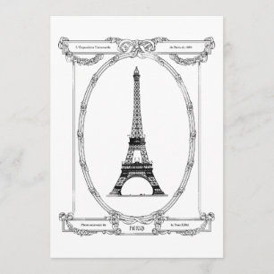 Elegant Bridal Shower Vintage Paris Postcard