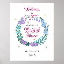 Elegant Bridal Shower Wildflowers Garland Welcome