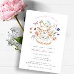 Elegant Bridal Tea Invitation<br><div class="desc">Let Your Special Day Blossom with this Elegant Bridal Tea Invitation! This Floral Bridal Tea Invitation features stunning hand-painted watercolor florals in hues of deep purple, dusty blue, and blush pink with sage greenery. Whether you're hosting a garden party or a cozy, intimate gathering, this beautiful invitation will bring a...</div>