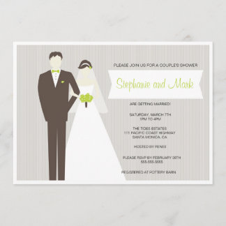 Elegant Bride and Groom Couples Shower Invitation