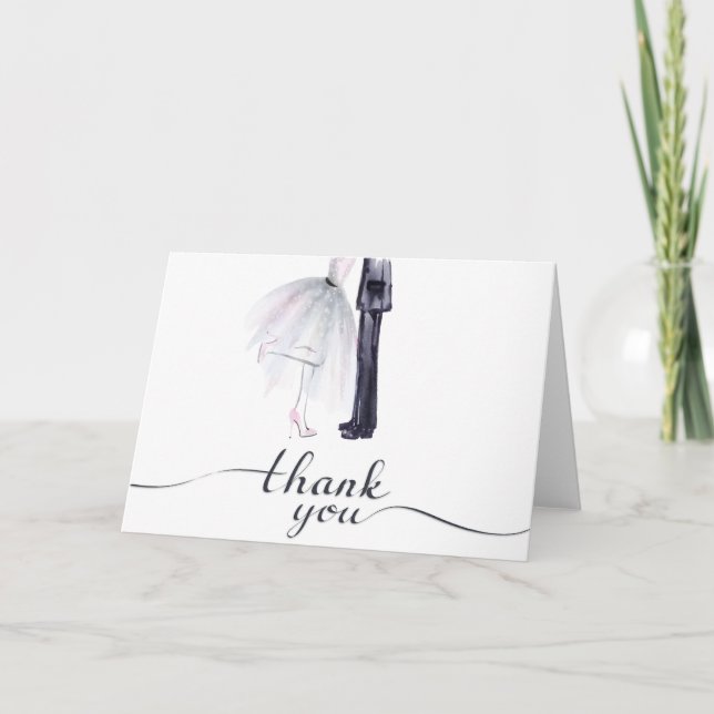 Elegant Bride and Groom Dance "Thank You" card (Front)