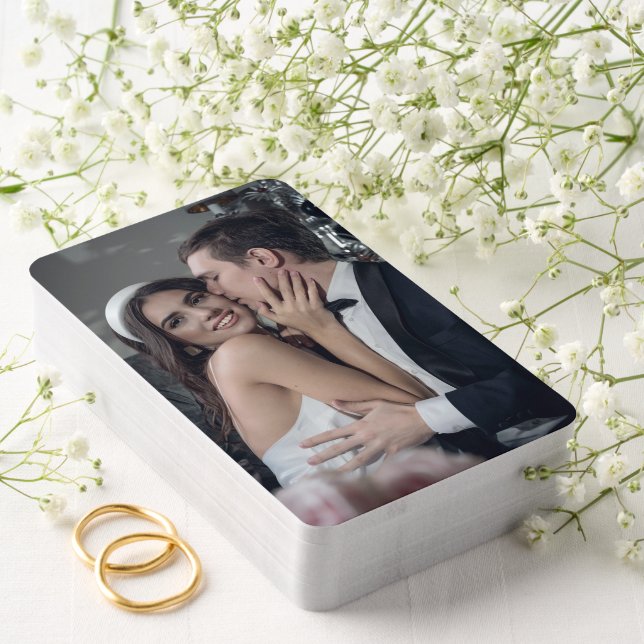 Elegant Bride and Groom Photo Template Tarot Deck Playing Cards (Insitu (Wedding))