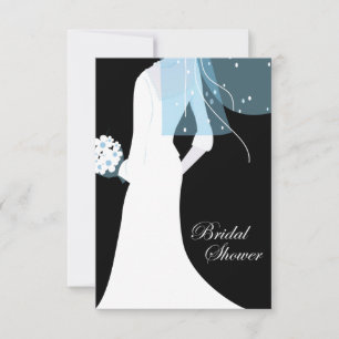 elegant bride bridal shower invitation