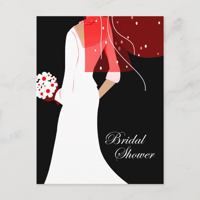 elegant bride bridal shower invitation postcard (Front)