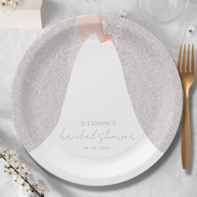 Elegant Bride Bridal Shower  Paper Plate (Creator Uploaded)