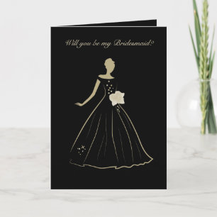 elegant Bride Bridesmaid Folded Greeting Card