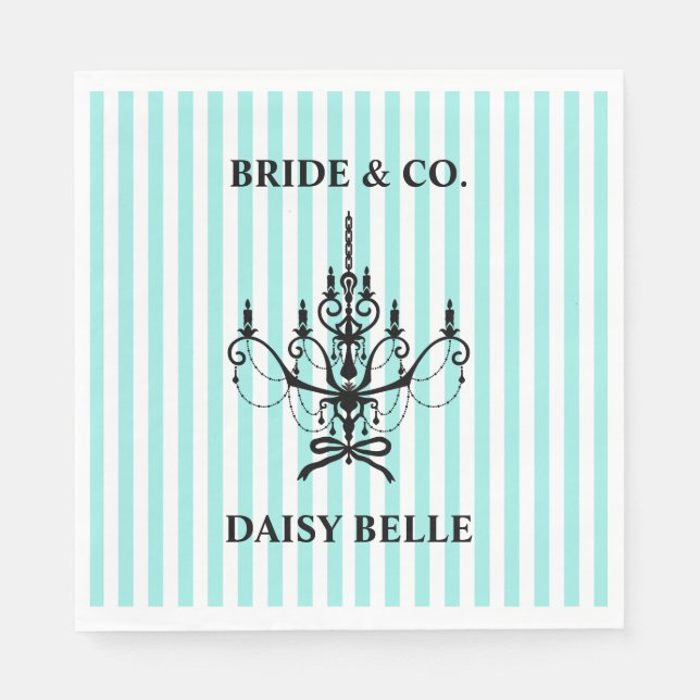 Elegant Bride & Co. Bridal Shower Teal Napkin (Front)