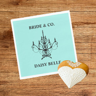 Elegant Bride & Co. Bridal Shower Teal Napkin