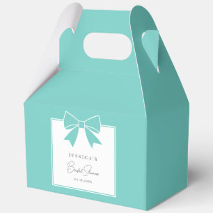 Elegant Bride & Co. Teal Blue Bow Bridal Shower Favor Box
