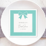 Elegant Bride & Co. Teal Blue Bow Bridal Shower  Napkin<br><div class="desc">Elegant Bride & Co. Teal Blue Bow Bridal Shower</div>