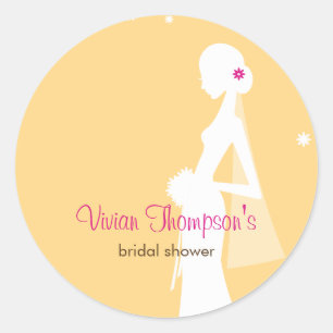 Elegant Bride Favour Sticker /Envelope Seal-Mustar