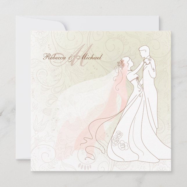 Elegant Bride & Groom First Dance Wedding Invites (Front)