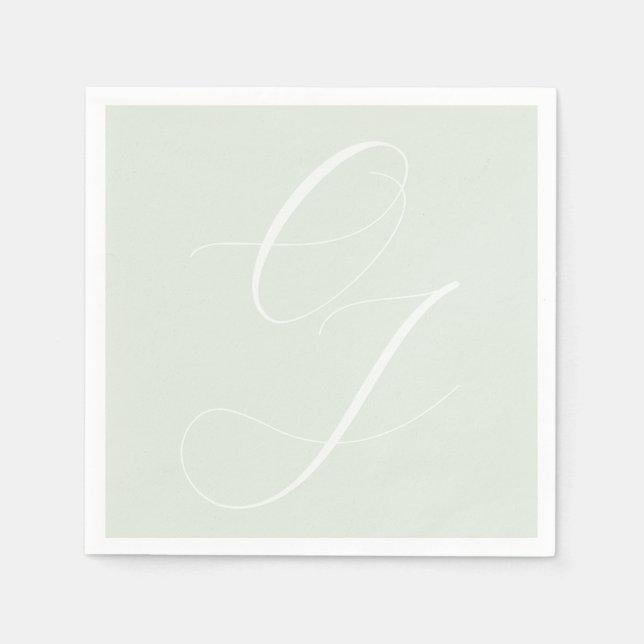 Elegant Bride Groom Initials Embossed effect Napkin (Front)