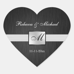 Elegant Bride & Groom Monogram Wedding Sticker