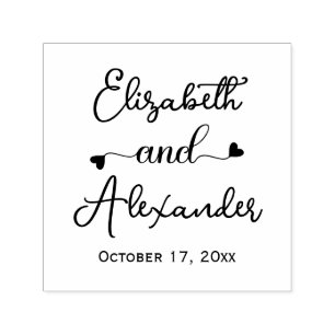 Elegant Bride Groom Names Wedding Calligraphy #2 Self-inking Stamp