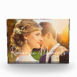 Elegant Bride Groom Romantic Moments Photo Block<br><div class="desc">Elegant bride groom lovely romantic moments white script overlay photo block.</div>