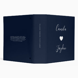 Elegant Bride & Groom Script Wedding Photo Album Binder