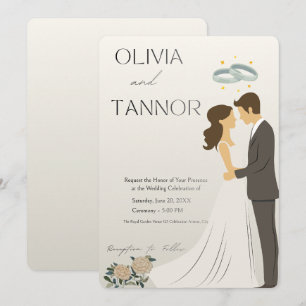 Elegant Bride & Groom Wedding Invitation – Modern