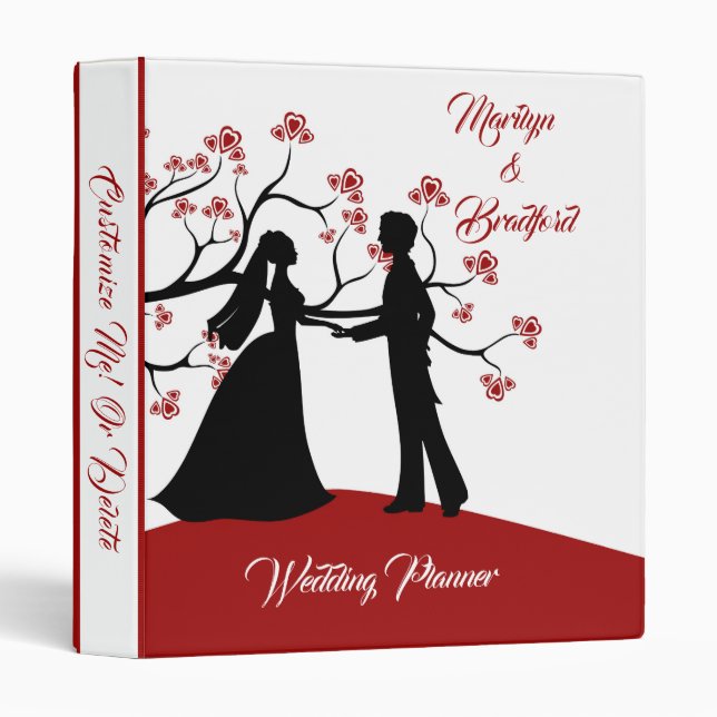 Elegant Bride Groom Wedding Planner Personalized Binder (Front/Spine)