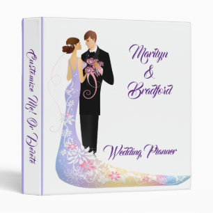 Elegant Bride Groom Wedding Planner Personalized Binder
