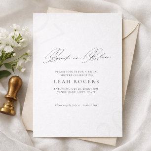 Elegant Bride in Bloom Bridal Shower Invitation