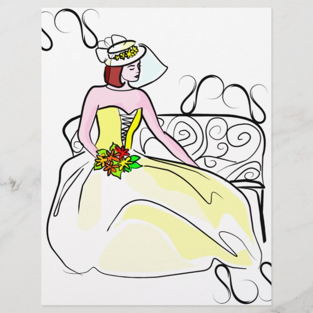 Elegant Bride Scrapbook Paper (Front)