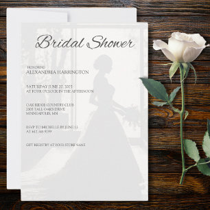 Elegant Bride Silhouette Bridal Shower  Invitation