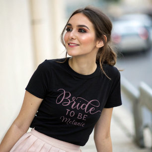 Elegant Bride to Be Modern Script Custom Wedding T-Shirt