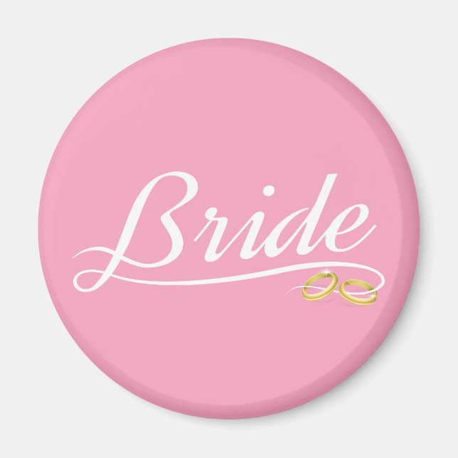 Elegant Bride Wedding Calligraphy | Fridge Magnet (Front)