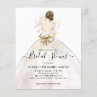 Elegant Bride Wedding Gown Dress Bridal Shower