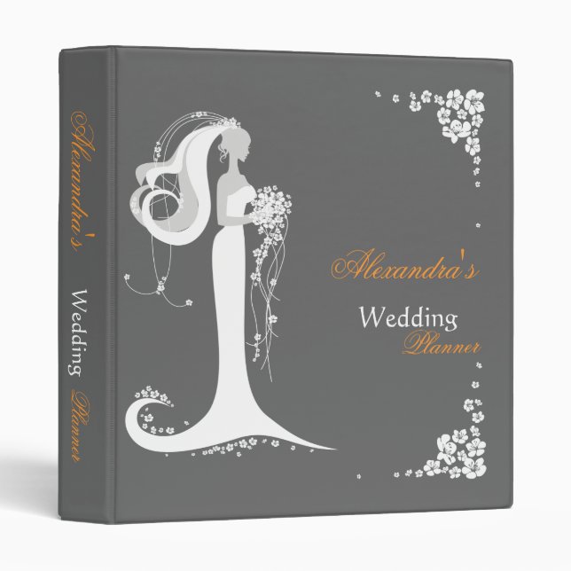 Elegant Bride Wedding Planner Album Binder (Front/Spine)