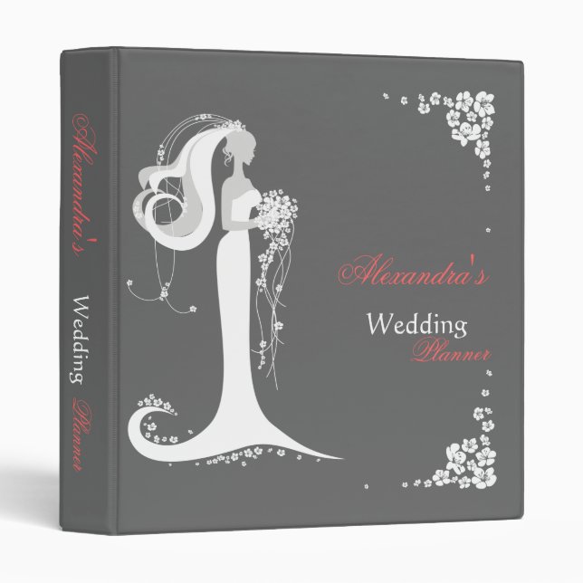 Elegant Bride Wedding Planner Album Binder (Front/Spine)