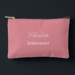 Elegant Bridesmaid Blush Pink Accessory Pouch<br><div class="desc">Elegant Bridesmaid Blush Pink Accessory Pouch, please personalize the name of the bridesmaid, using the online personalization template before ordering. The personalization template may also easily be used to personalize the design for other wedding guest roles, such as Maid of Honour, by changing the relevant text accordingly before before adding...</div>