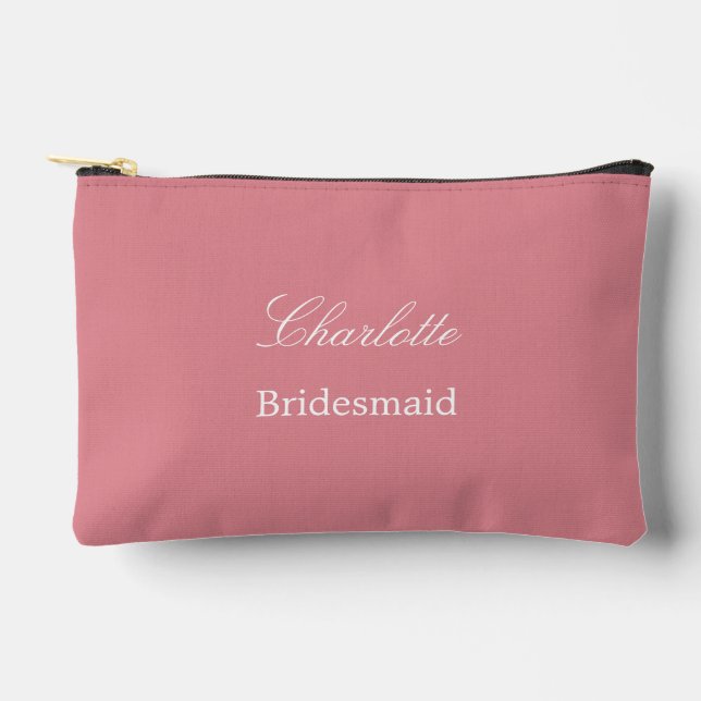 Elegant Bridesmaid Blush Pink Accessory Pouch (Front)