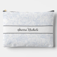 Elegant Bridesmaid Chinoiserie Blue Peony