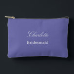 Elegant Bridesmaid Lavender Accessory Pouch<br><div class="desc">Elegant Bridesmaid Lavender Accessory Pouch, please personalize the name of the bridesmaid, using the online personalization template before ordering. The personalization template may also easily be used to personalize the design for other wedding guest roles, such as Maid of Honour, by changing the relevant text accordingly before before adding to...</div>