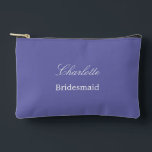 Elegant Bridesmaid Lavender Accessory Pouch<br><div class="desc">Elegant Bridesmaid Lavender Accessory Pouch, please personalize the name of the bridesmaid, using the online personalization template before ordering. The personalization template may also easily be used to personalize the design for other wedding guest roles, such as Maid of Honour, by changing the relevant text accordingly before before adding to...</div>