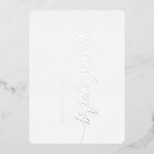 Elegant Bridesmaid Proposal Minimalist Silver Foil