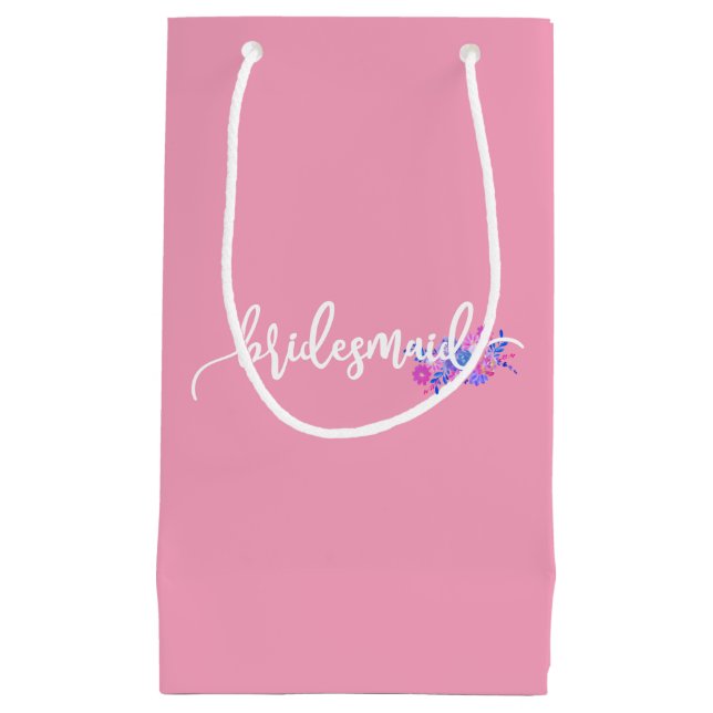 Elegant Bridesmaid Wedding Calligraphy | Gift Bag (Front)