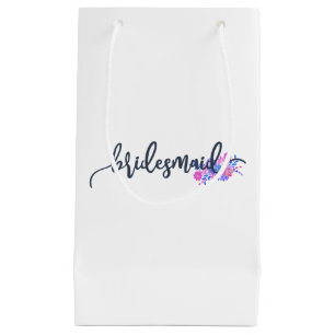 Elegant Bridesmaid Wedding Calligraphy   Gift Bag